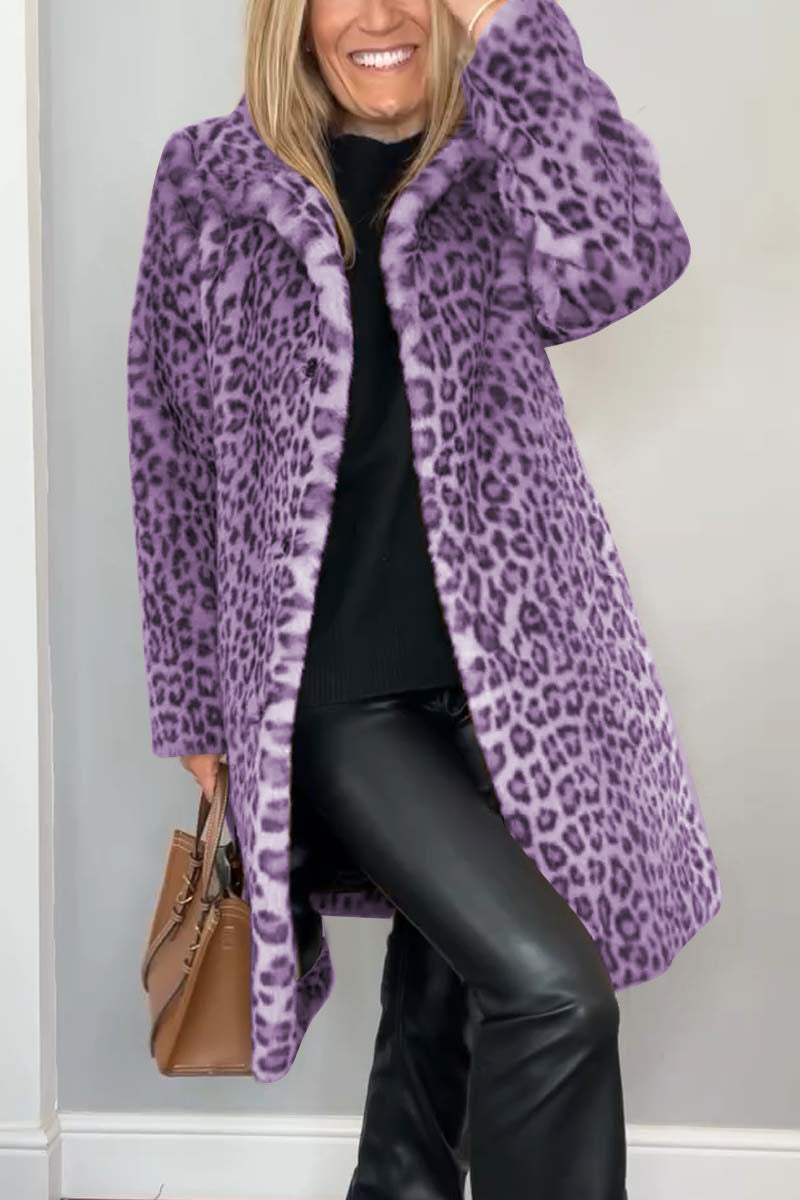 Katie™ - Stylish leopard long coat