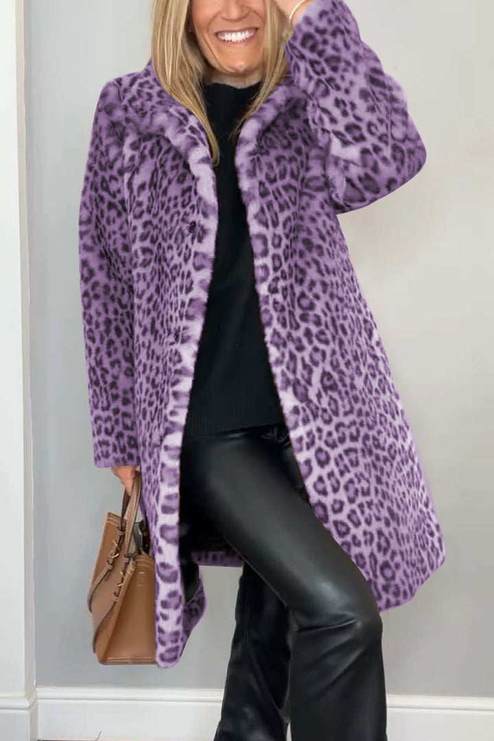 Katie™ - Stylish leopard long coat