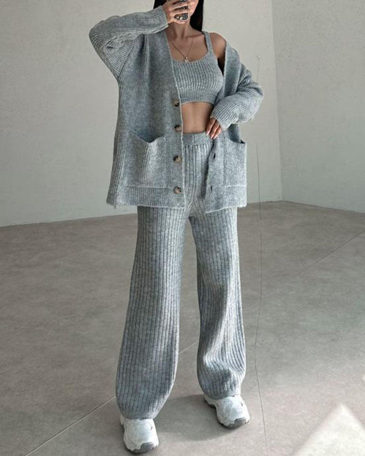 Andrea™ – Minimalist Chic Three-Piece Knit Set