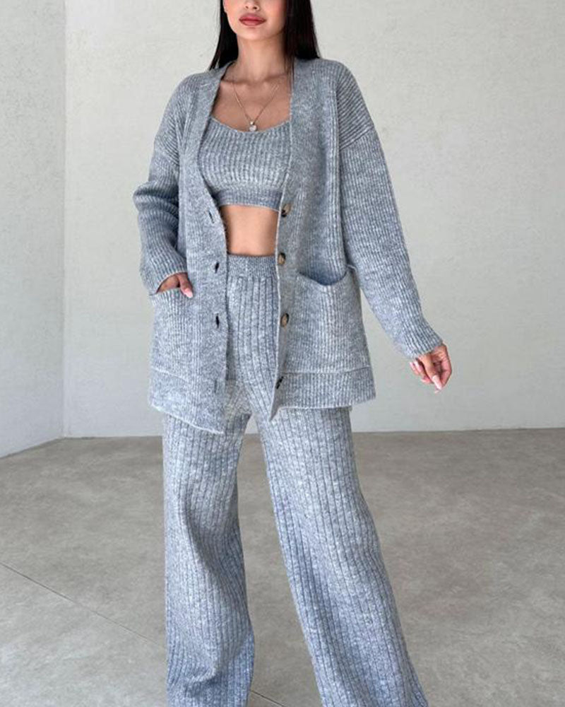 Andrea™ – Minimalist Chic Three-Piece Knit Set