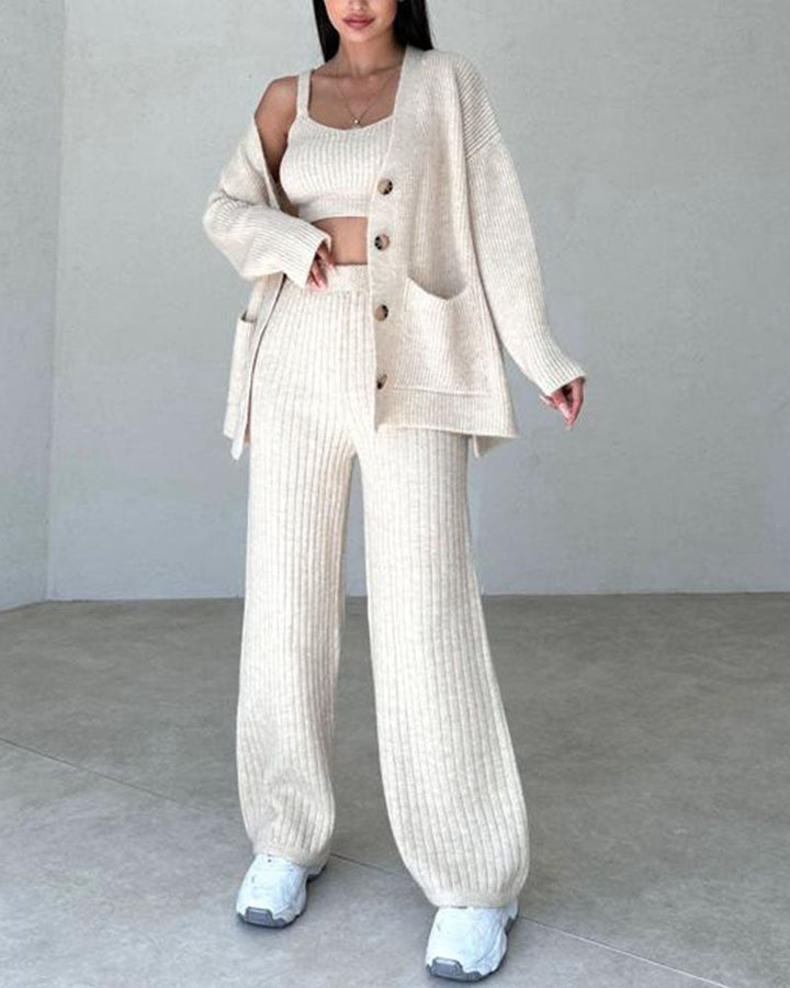 Andrea™ – Minimalist Chic Three-Piece Knit Set