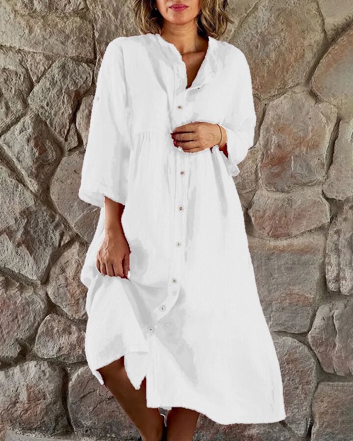 SASKIA - CASUAL LOOSE-FITTING DRESS COTTON