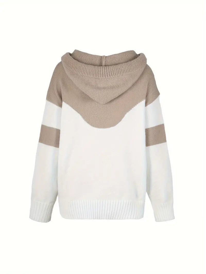 Blush Harmony Color-Block Hoodie