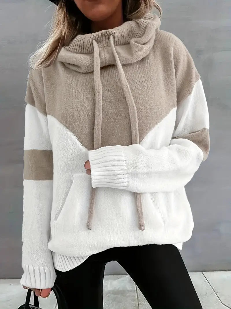 Blush Harmony Color-Block Hoodie