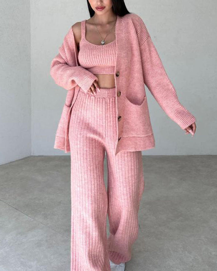 Andrea™ – Minimalist Chic Three-Piece Knit Set