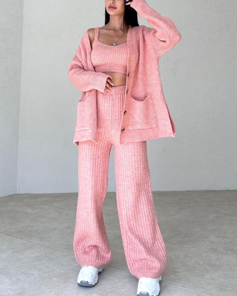 Andrea™ – Minimalist Chic Three-Piece Knit Set