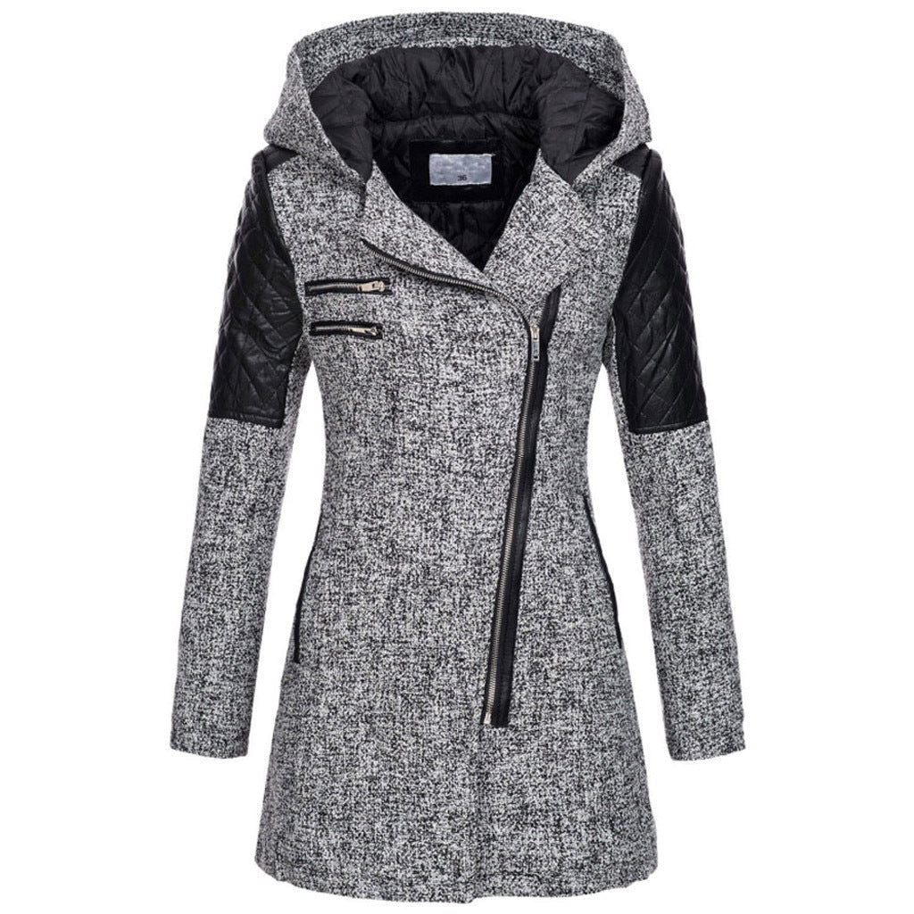 Alise - Stylish Slanted Zipper Winter Jacket