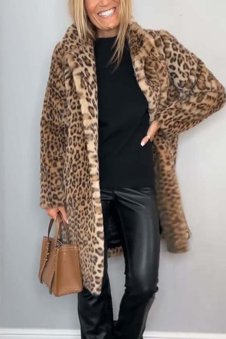 Katie™ - Stylish leopard long coat