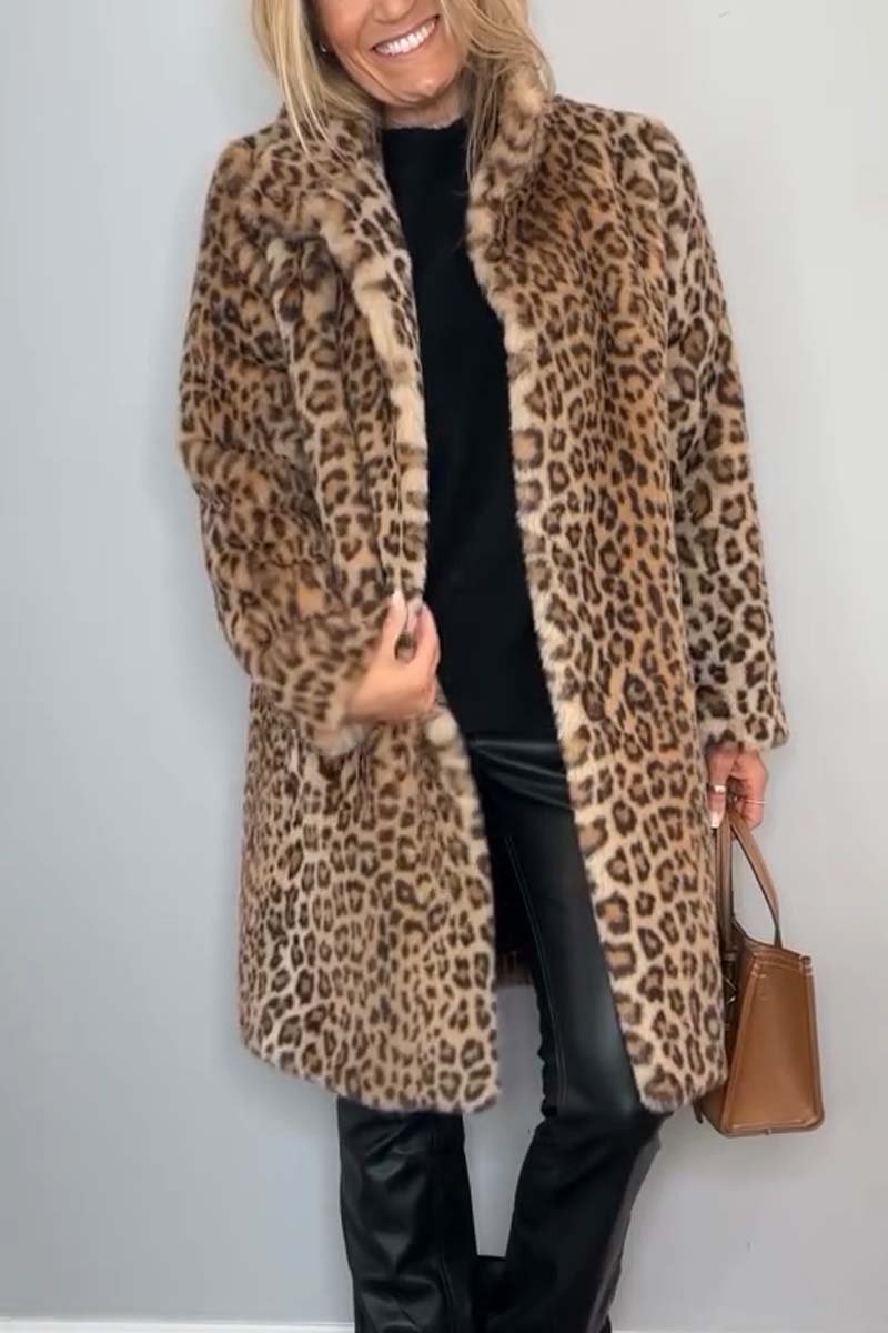 Katie™ - Stylish leopard long coat