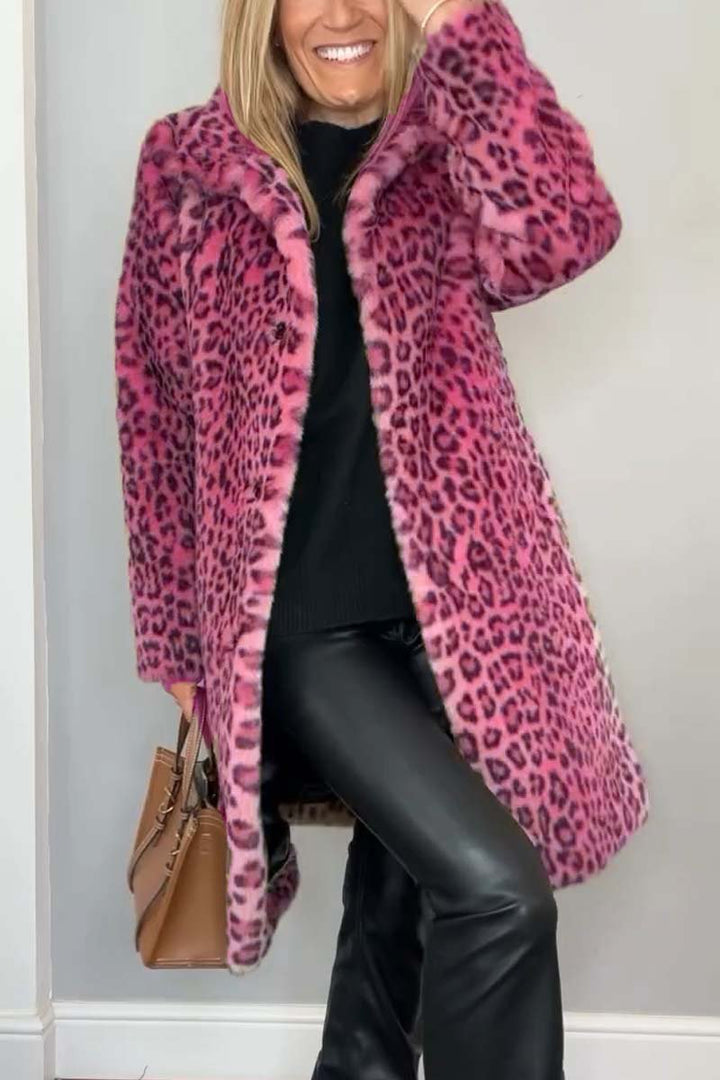 Katie™ - Stylish leopard long coat