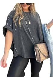 Bella - Oversized Studs T-Shirt